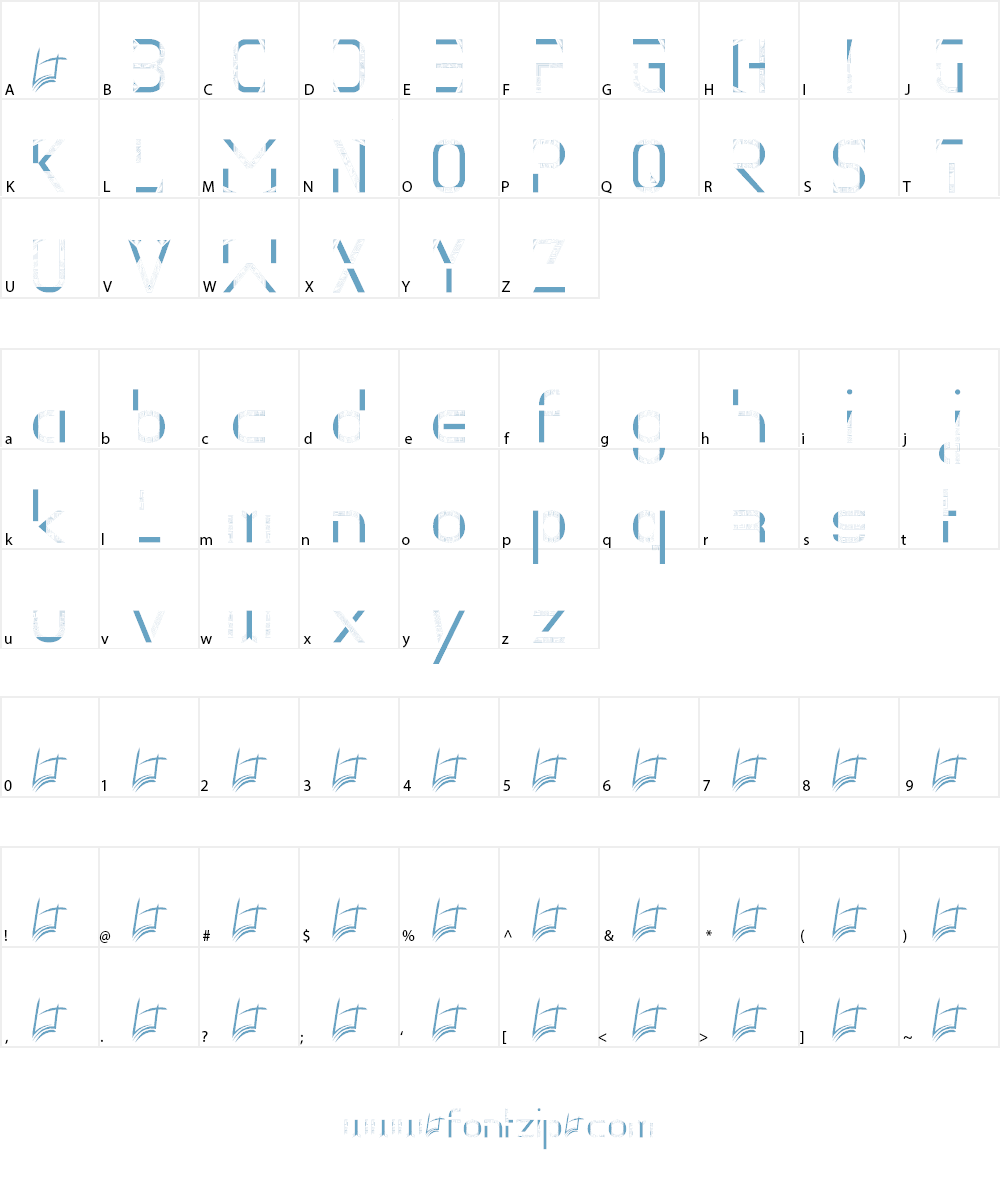 Dry Line Font Character